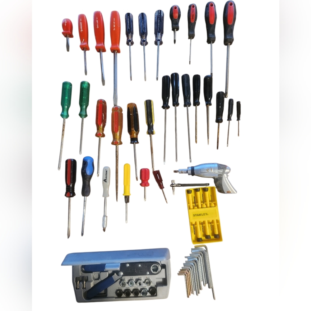 Vintage Screwdriver Set Pro America Stanley Husky Spec Tools Allen Wrenches